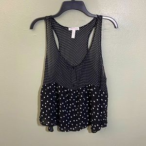 Mesh Polka Dot Top